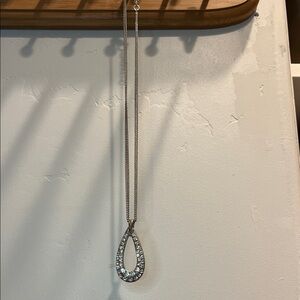 Elegant Silver Teardrop Pendant Necklace